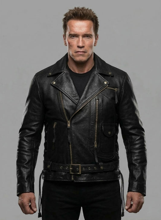 Terminator 2 Arnold Schwarzenegger Leather Jacket